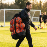 Football carry bag with 12 footballs, durable mesh