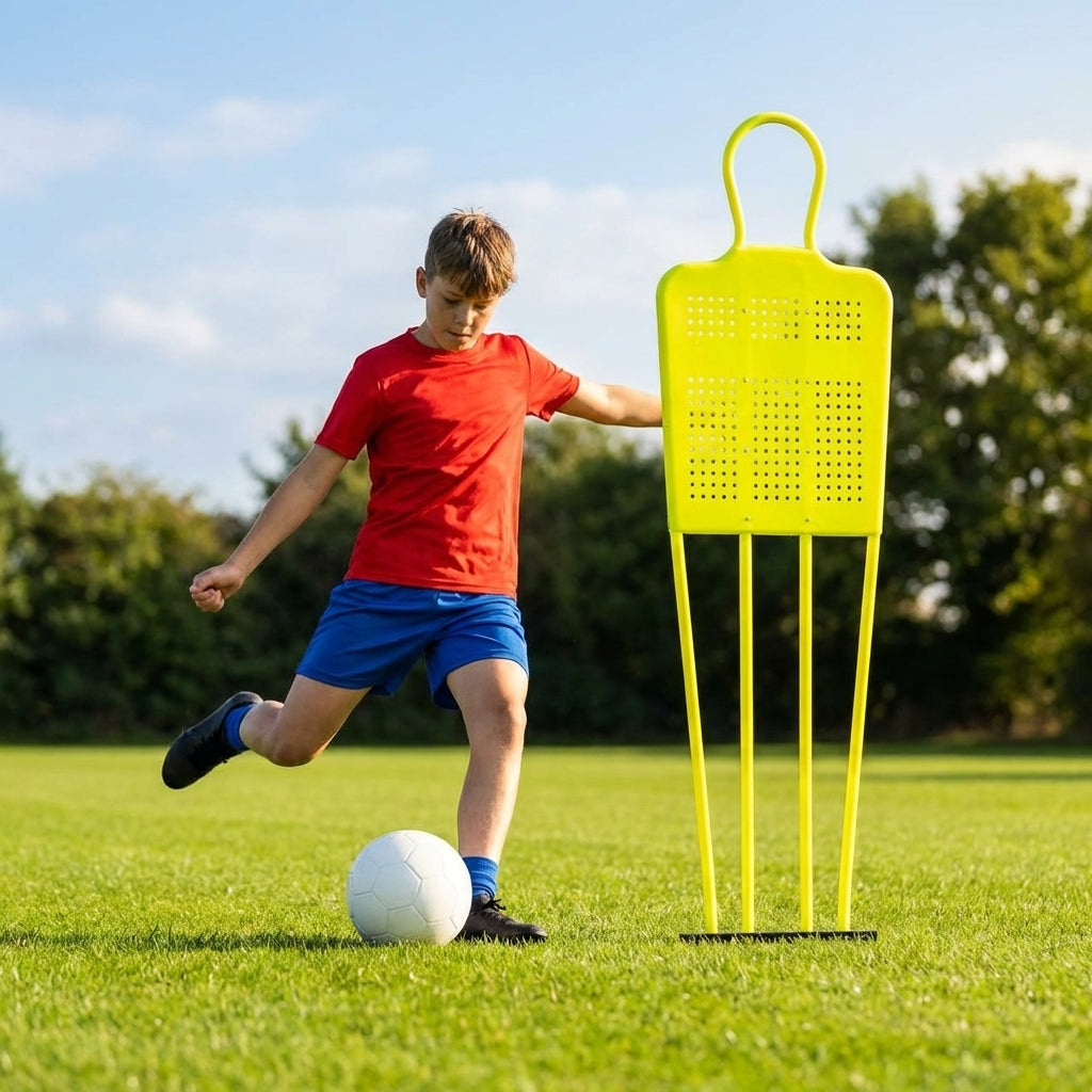 Fluorescent yellow Aussie Rules training mannequin