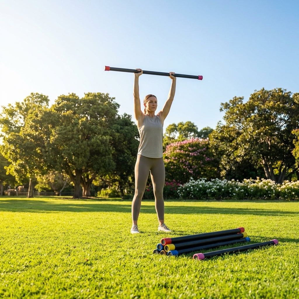 Aerobic weight bar with foam padding for home and gym use