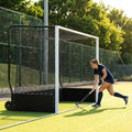 Aluminium hockey goal with HDPE net, 12ft x 7ft, for tournament use