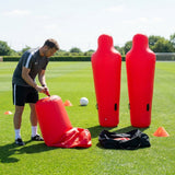 Inflatable football mannequins available in multiple sizes for training use