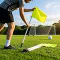 Spring-loaded football corner flags in various colours with weatherproof PVC poles