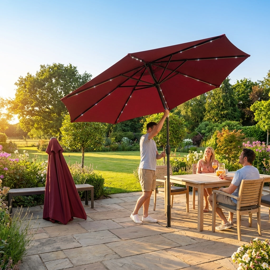 Garden Parasol 2.7m with steel frame and UV protection