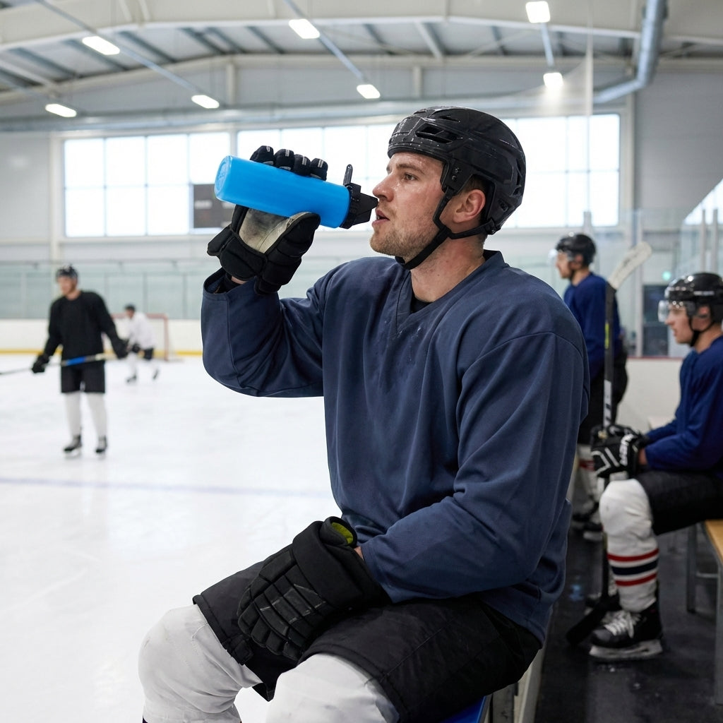 Ice Hockey Water Bottle 1L BPA-Free Plastic
