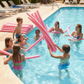 Swimming pool noodles in vibrant colours made from EVA foam