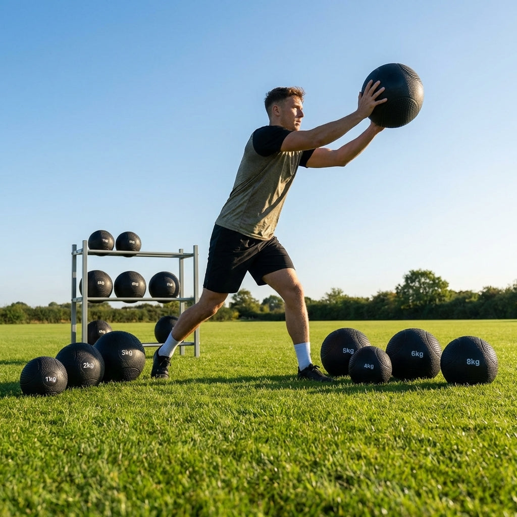 Medicine Balls of varying weights for gym and home fitness
