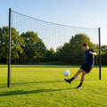 Ball stop netting system with steel posts and HDPP netting