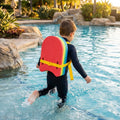 Kids' swimming back float with adjustable buoyancy