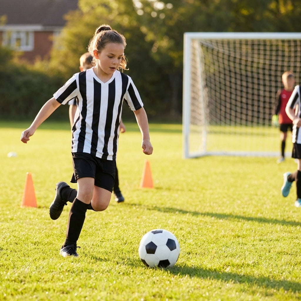 Kids striped short sleeve football shirt in multiple colours