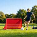 Folding football goal with aluminium frame and high-impact net