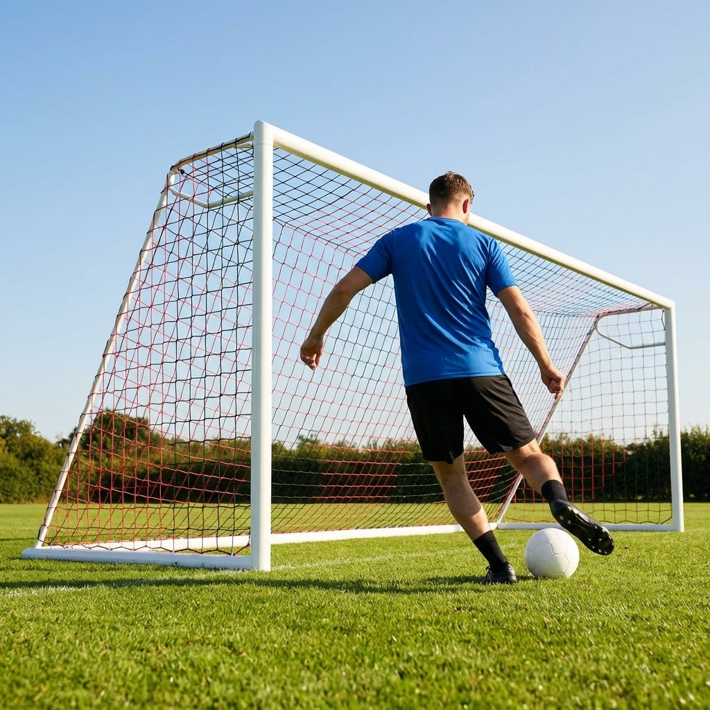 Football goal nets 24 x 8 ft, durable HDPE for clubs and schools