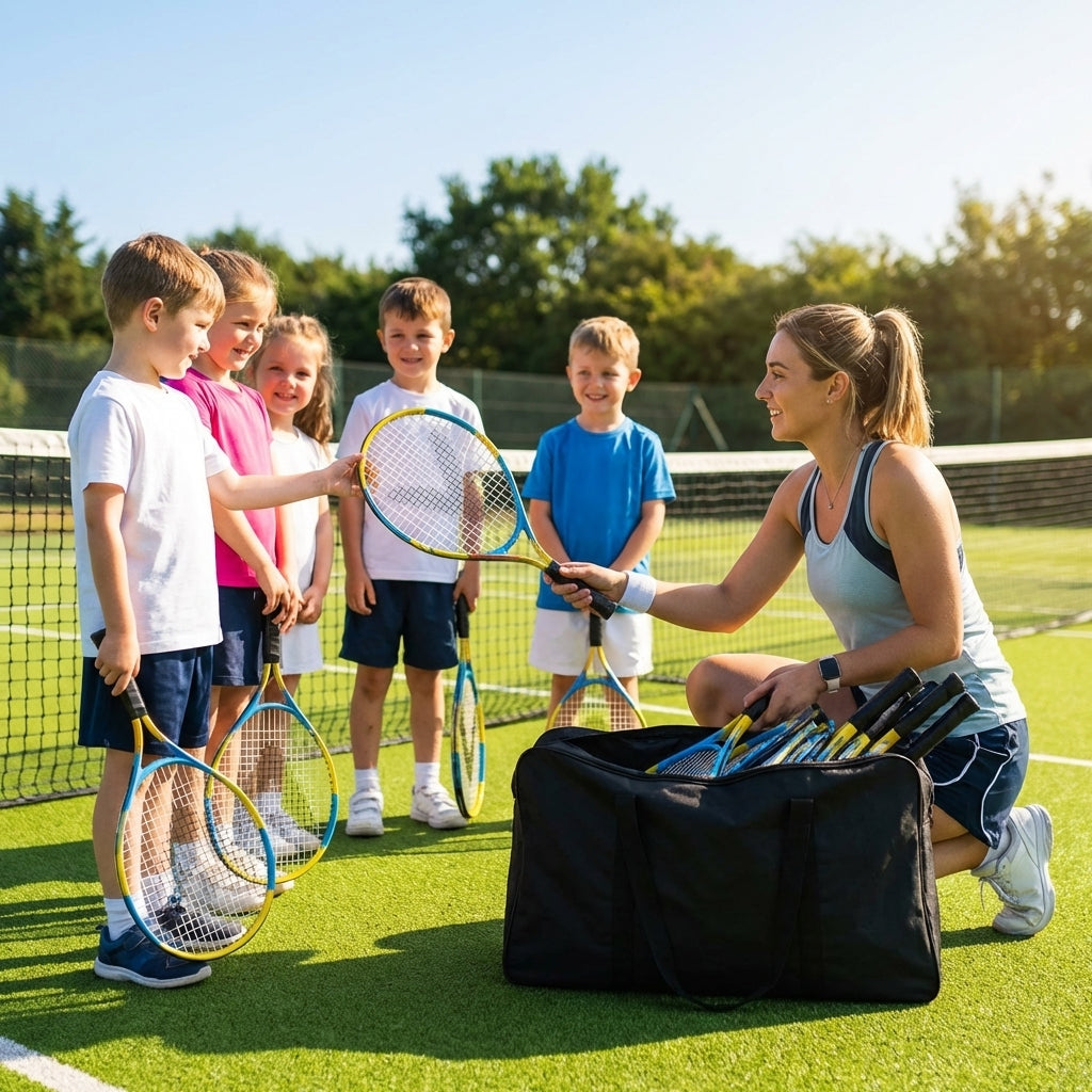 Tennis racket and bag set with aluminium rackets for coaches and players