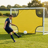 Football goal target sheet with bright yellow banding for training