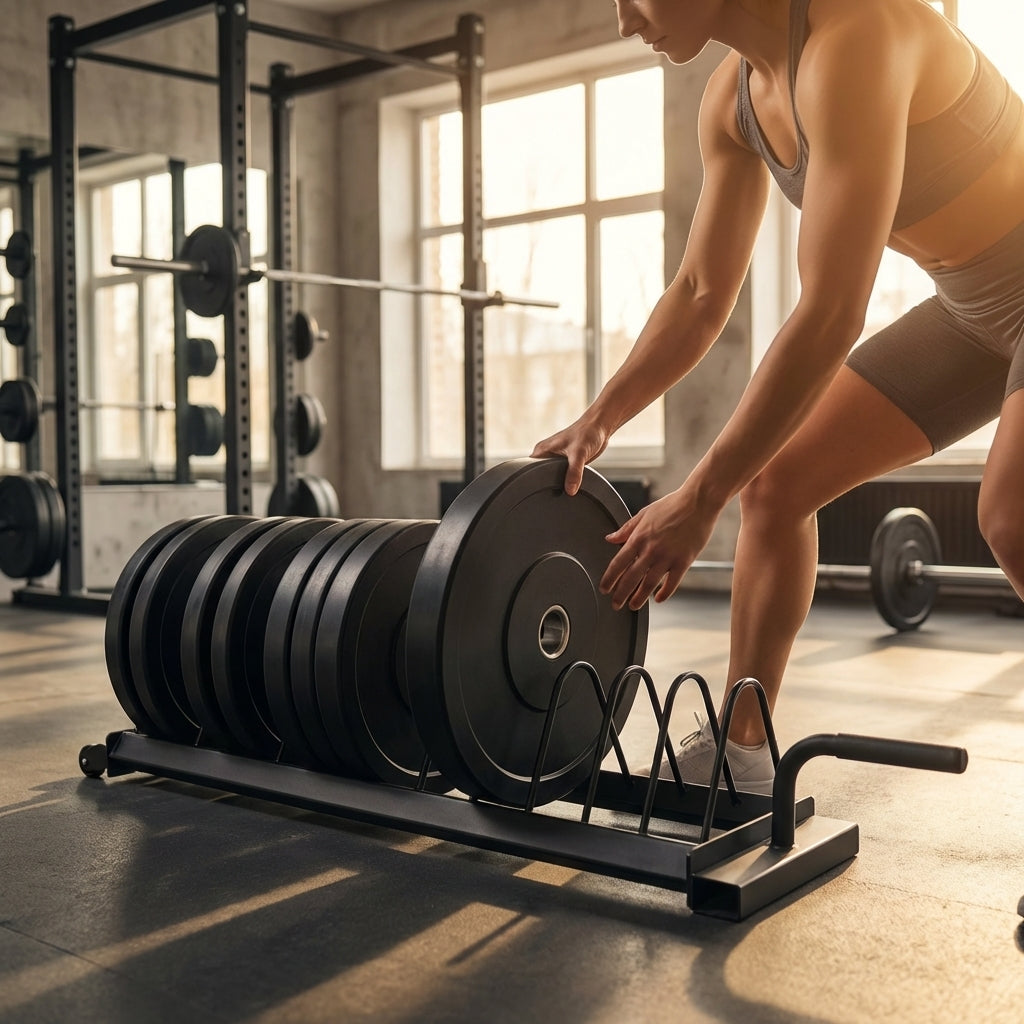 Weight Plate Storage Rack for Home and Gym Use
