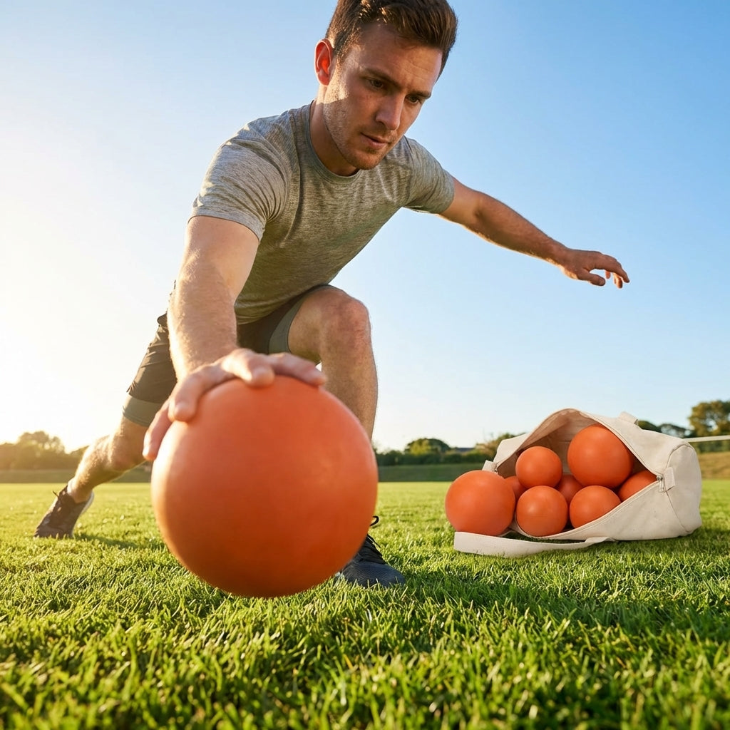 Indoor shot put ball with rubber casing for school use