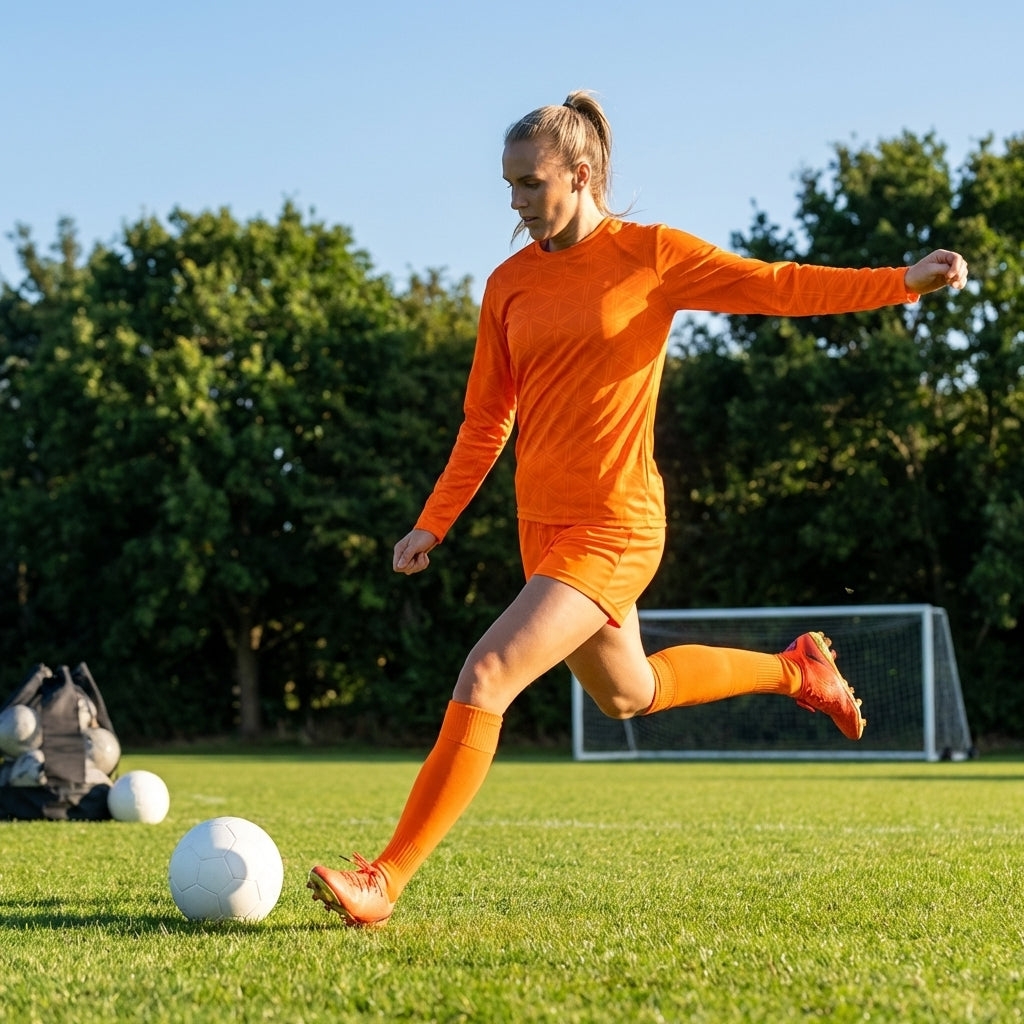 Women's Football Kit with Long Sleeve Shirt and Shorts