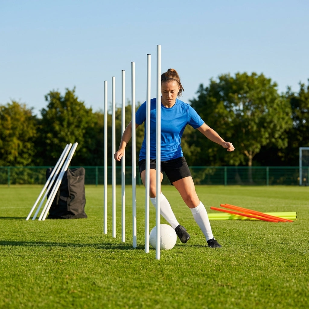 Slalom training poles in vibrant colours for sports practice