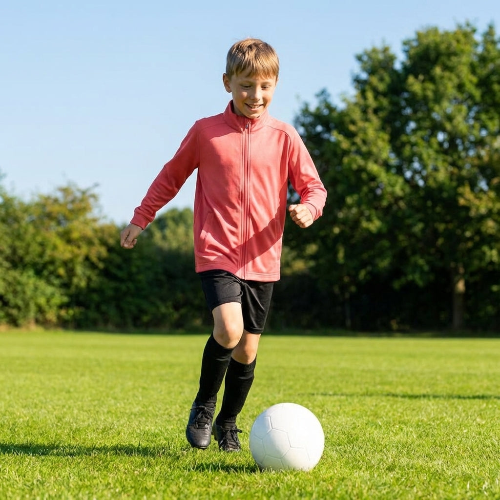 Kids' full zip sports jacket for training and casual wear