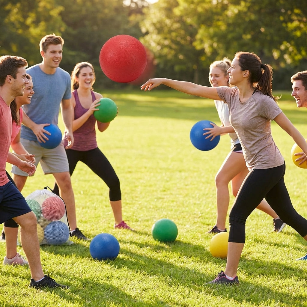 Colourful Rubber Dodgeballs for School and Garden Play