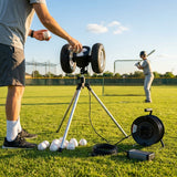 Baseball pitching machine with adjustable speed and TPE wheel