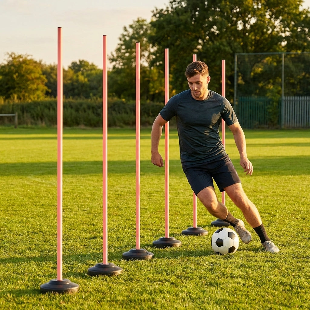 Slalom training poles in vibrant colours for sports practice