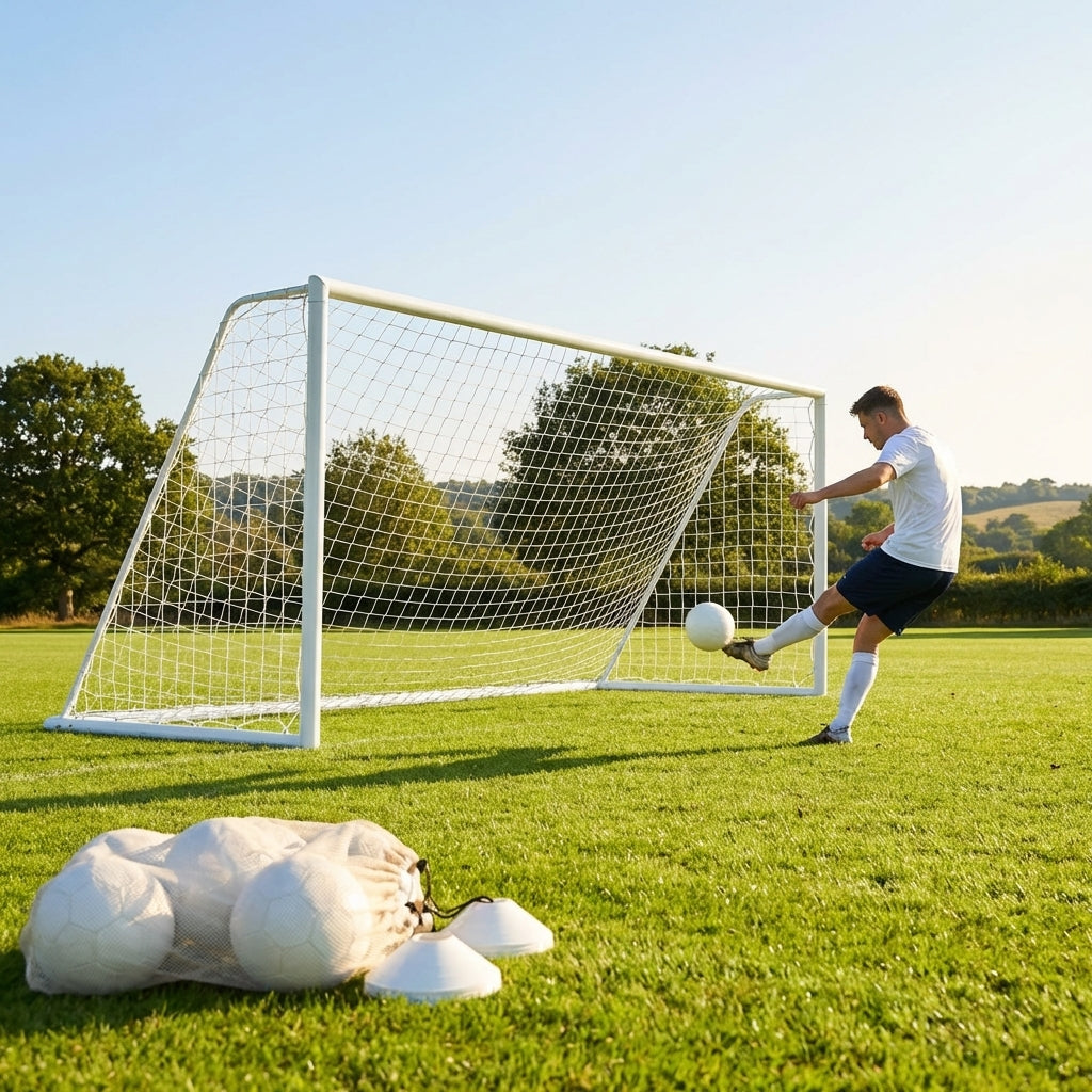 Steel football goal 16x7ft for school and park use