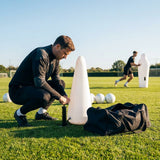Inflatable football mannequins available in multiple sizes for training use