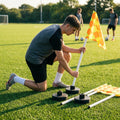Football corner flag set with PVC poles and rubber bases