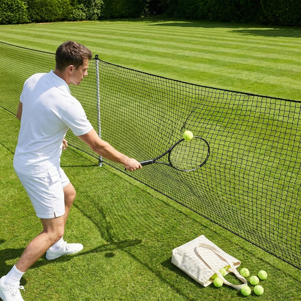 Tennis court surround netting made from HDPP, black colour