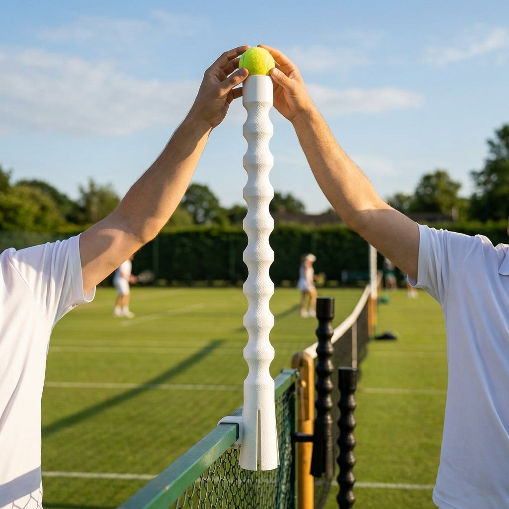Tennis Score Tube in black, blue, and white for tennis courts