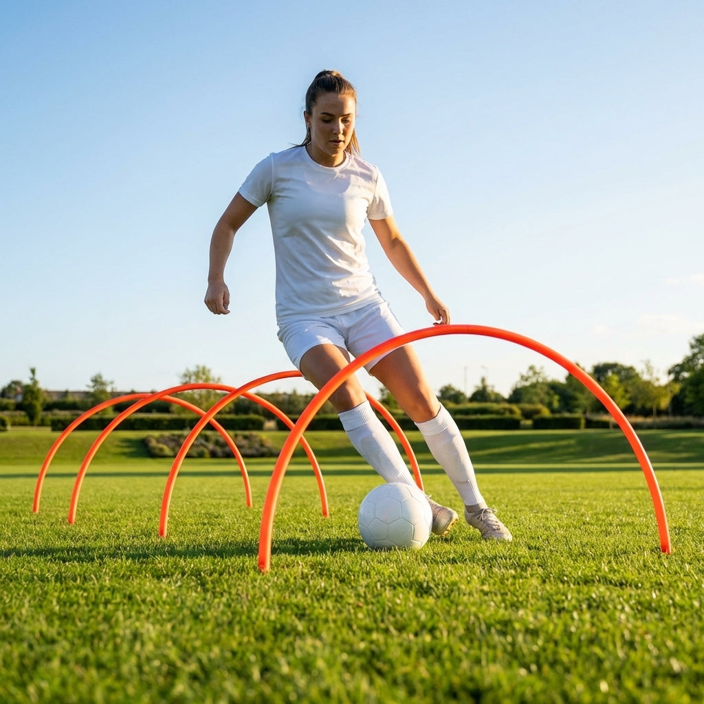 Football Training Passing Arcs, Fluorescent Yellow, High Tensile Plastic