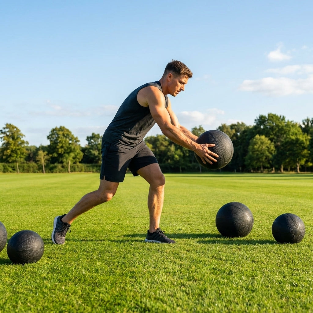 Medicine Balls of varying weights for gym and home fitness