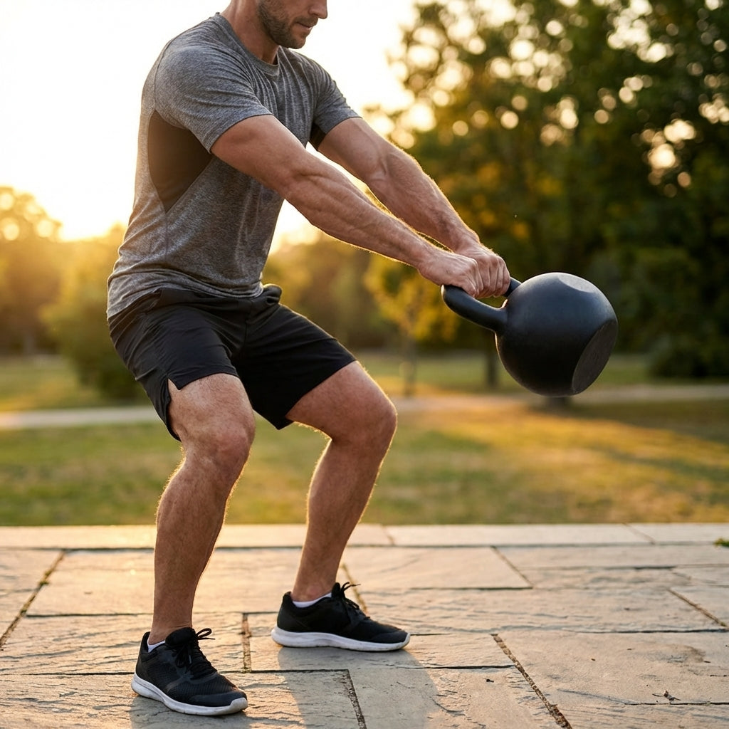 Cast iron kettlebell in various sizes and colours for gym workouts
