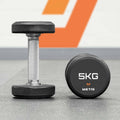 Urethane dumbbells with steel core, ideal for gyms