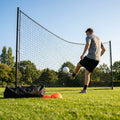 Ball stop netting system with steel posts and HDPP netting