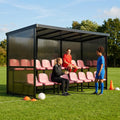 Aluminium team shelter with 16/22 seats for sports venues