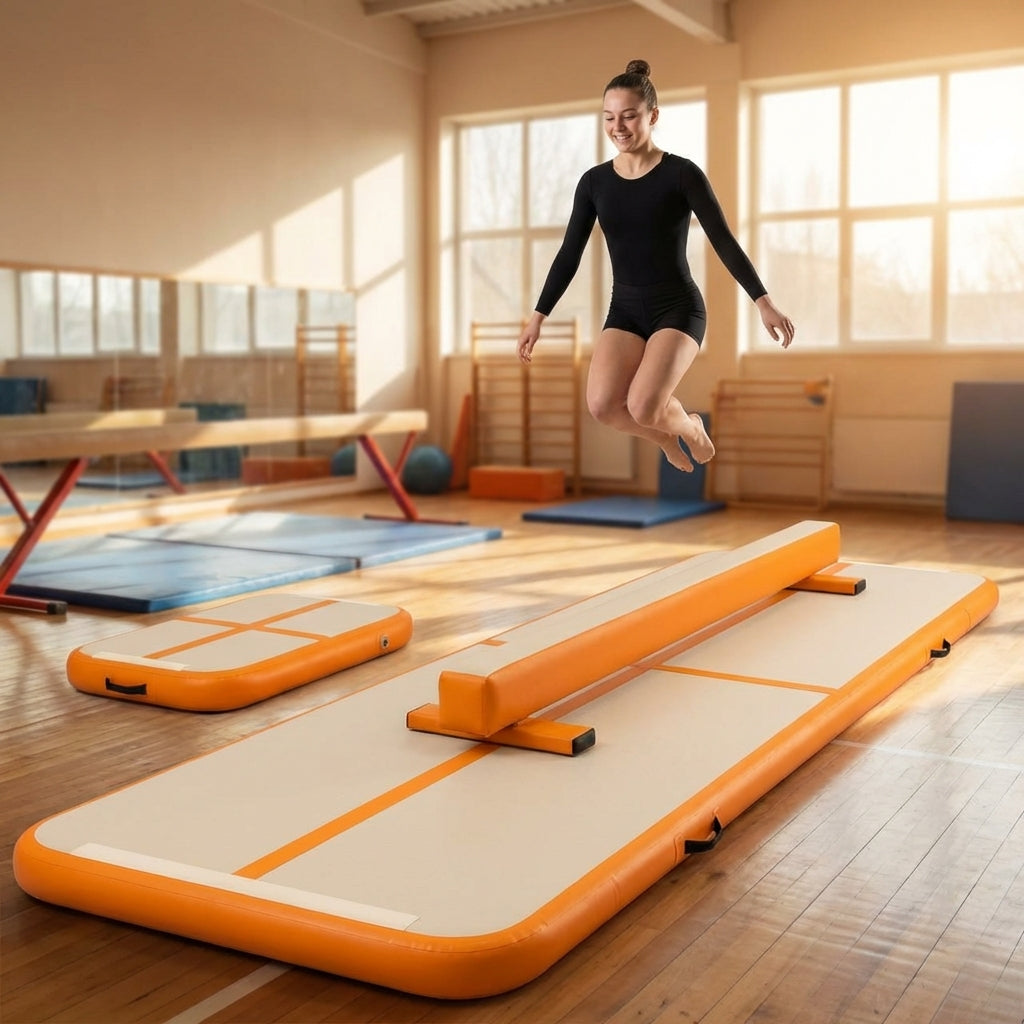 Inflatable Gymnastics Mat Set with Beam and Block