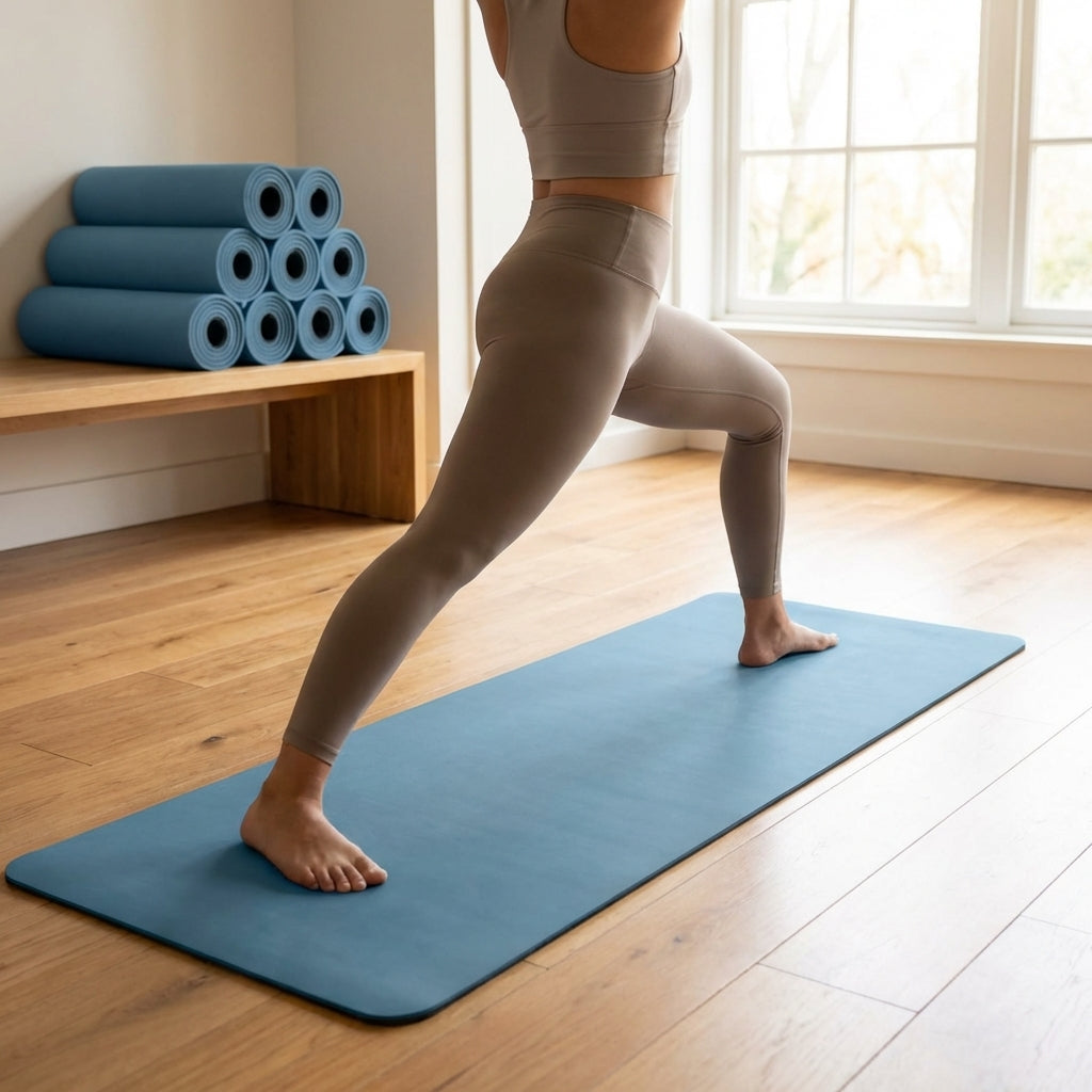 PU Yoga Mat in calming colours, ideal for yoga and Pilates