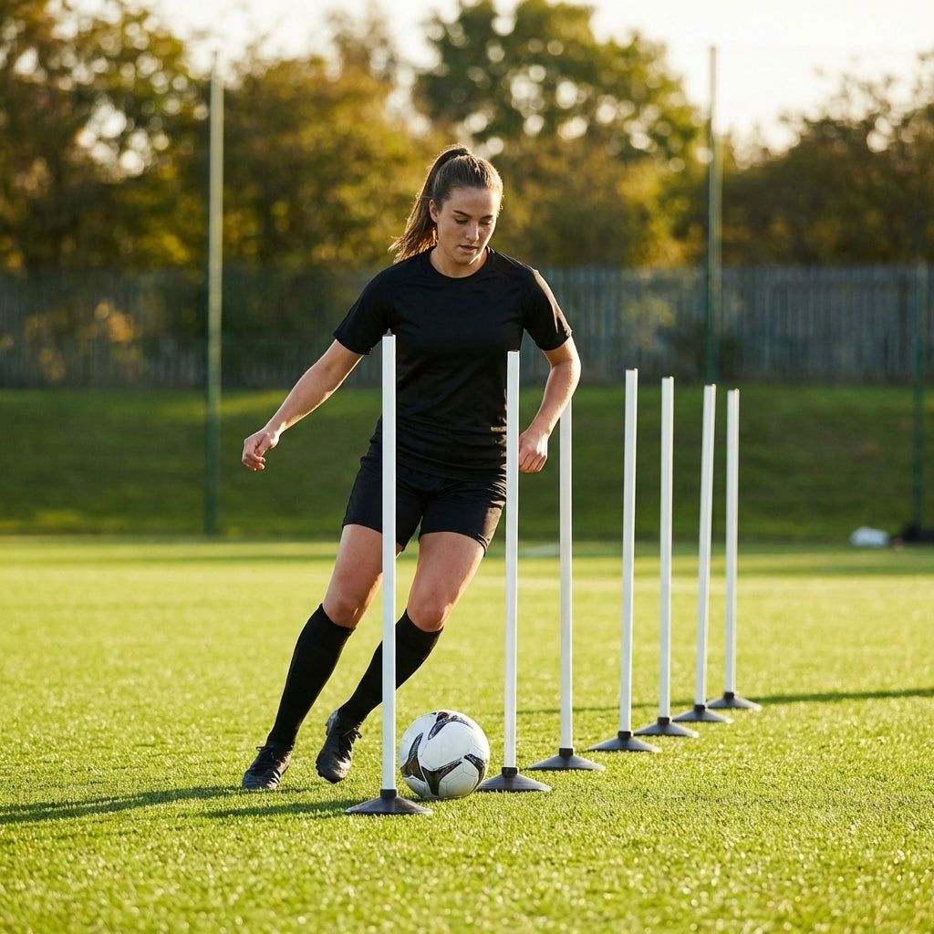 Slalom training poles in vibrant colours for sports practice