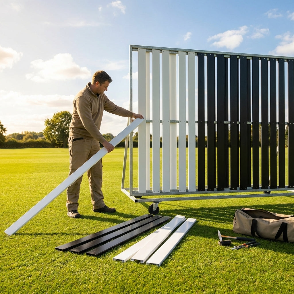 Replacement sight screen slats for cricket, available in white and black/white