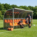 Aluminium team shelter with 16/22 seats for sports venues