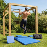 Adjustable doorway pull up bar for home gym exercises