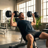 Urethane dumbbells with steel core, ideal for gyms
