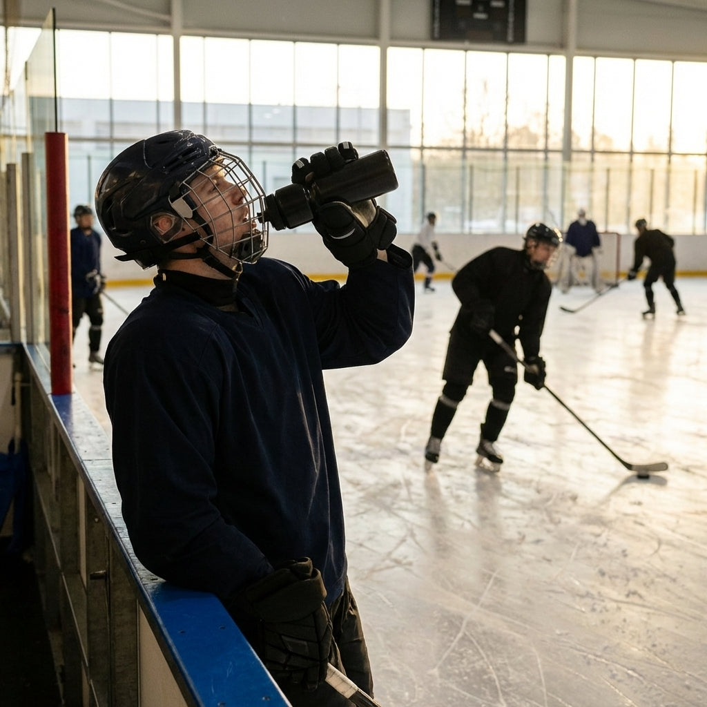 Ice hockey water bottle, 750ml BPA-free plastic