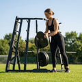 Reinforced steel barbell rack for gym and home use
