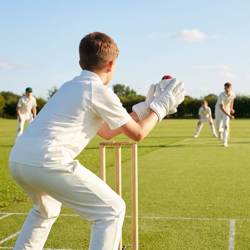 Leather wicket keeping gloves for cricket in 4 sizes