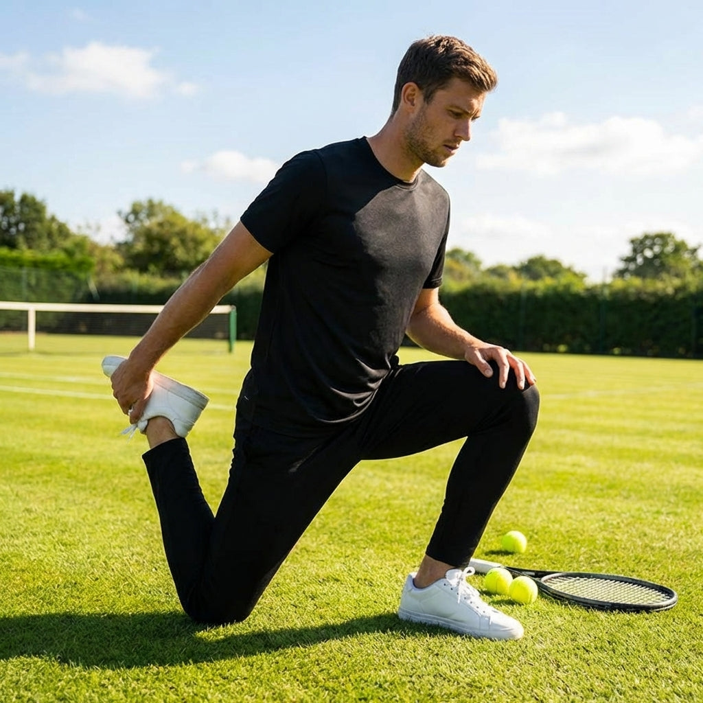 Men's tracksuit bottoms in polyester for sports