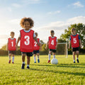 Sports team numbered bibs in vibrant colours for all ages