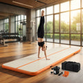 Inflatable gymnastics mat available in various sizes, made from durable PVC