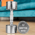 Chrome dumbbells with ergonomic design for gym and home use
